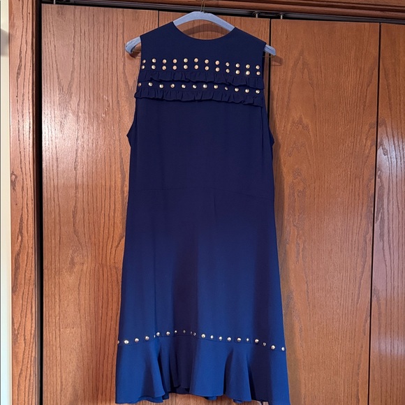 Michael Kors Dresses & Skirts - Michael Kors Elegant Navy Blue Sleeveless Dress with Stud Accents